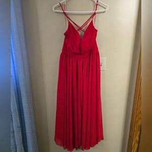 MEGHAN LA Elegant Red Evening Dress